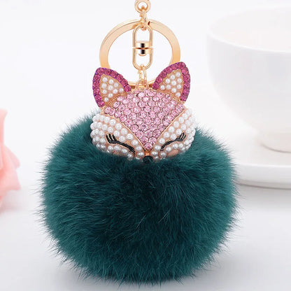 Porte clé fourrure renard