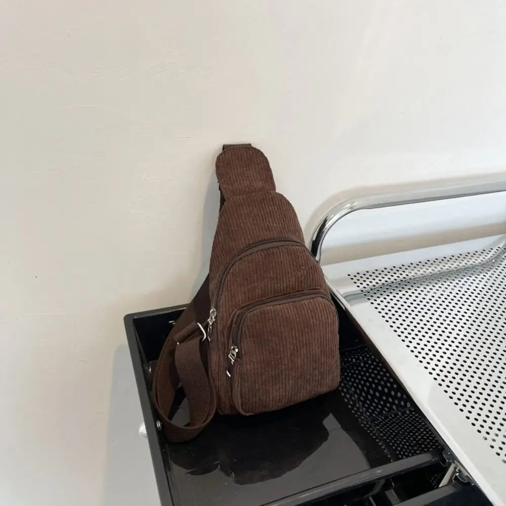 Sac bandoulière velours côtelé