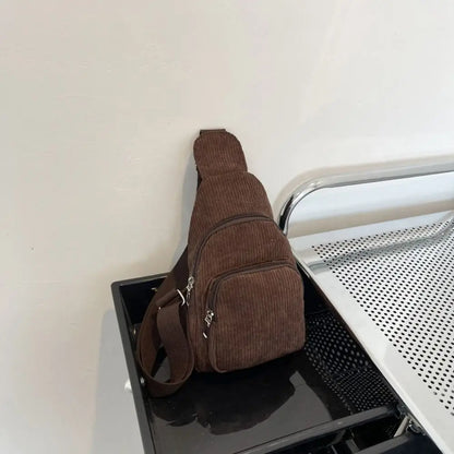 Sac bandoulière velours côtelé