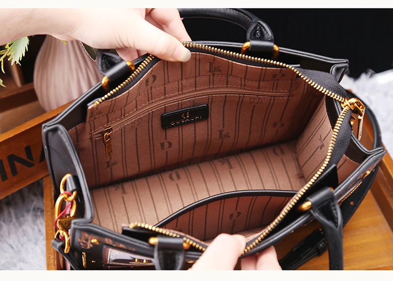 Sac de créateur vintage et de luxe avec broderie délicate impression de chat sac fourre-tout populaire et à la mode pour femmes de grande capacité