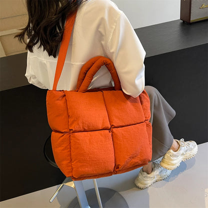 sac de luxe femme sac bandouillère femme MOODS-Sacs à bandoulière carrés pour femmes, sacs à main rembourrés en coton carillon, sac fourre-tout matelassé de grande capacité Lux, printemps, nouveau, 2024