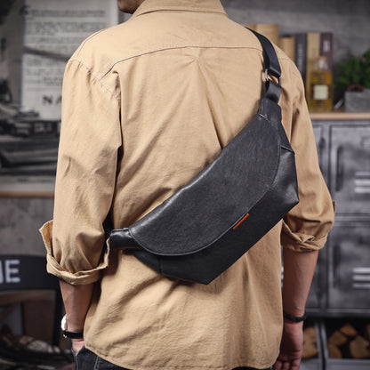 Sac banane cuir homme plat