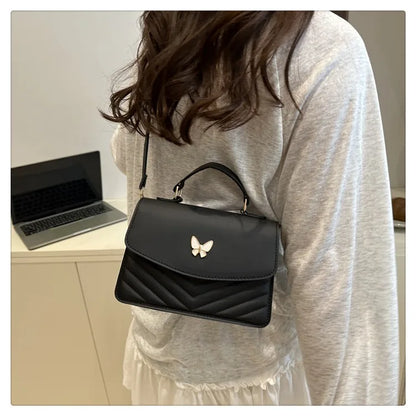 Sac papillon porte-bonheur pour femmes, nouvelle mode, couleur unie, texture simple, tendance, beau sac messager à bandoulière décontracté, portable, petit