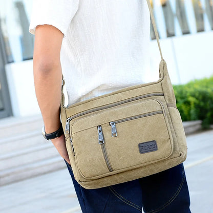 Hommes toile sacs à bandoulière fourre-tout décontracté voyage hommes sac à bandoulière de luxe sacs de messager mode haute qualité sac à main