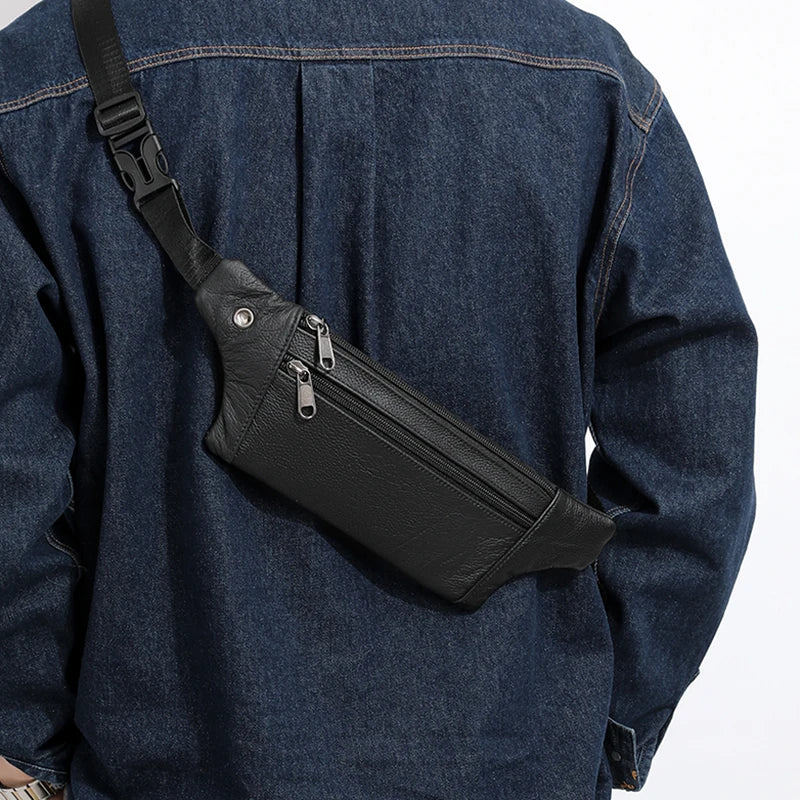 Sac banane cuir plat