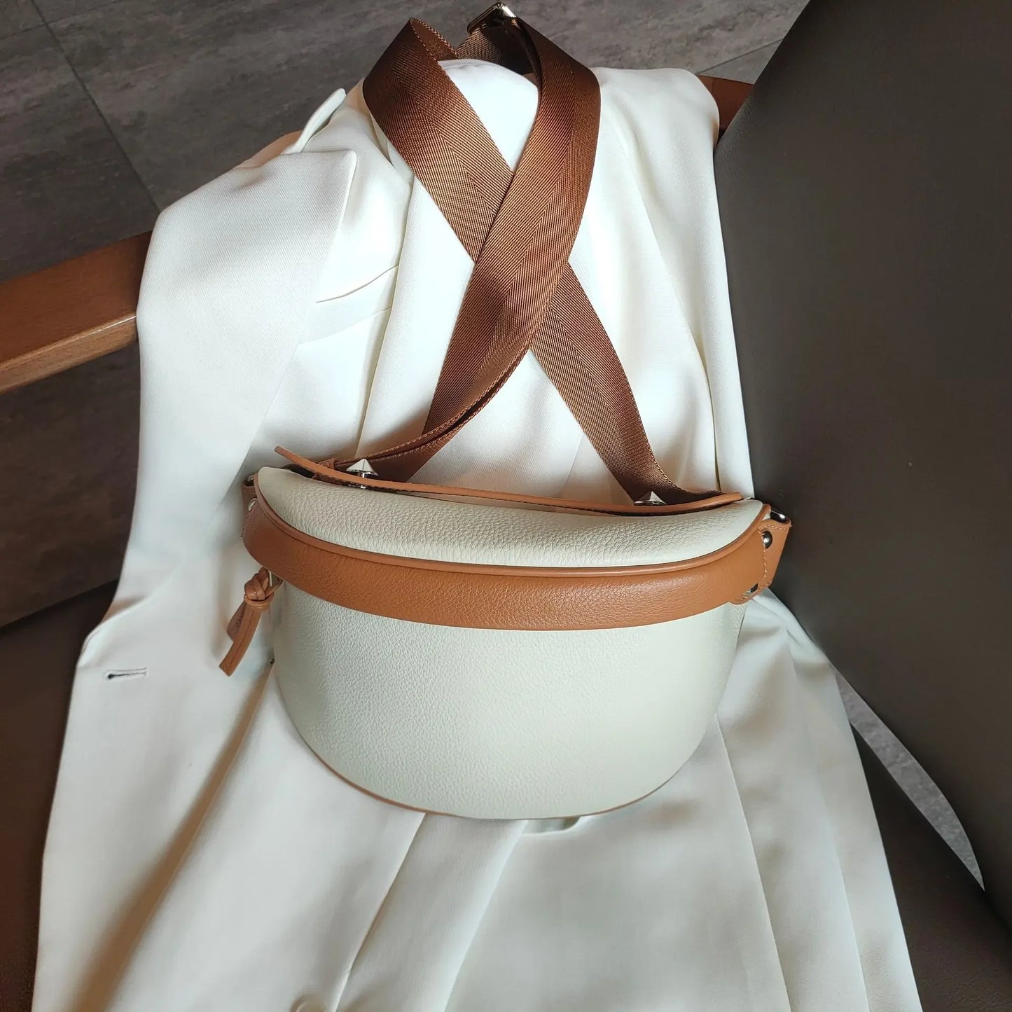 Sac banane cuir luxe