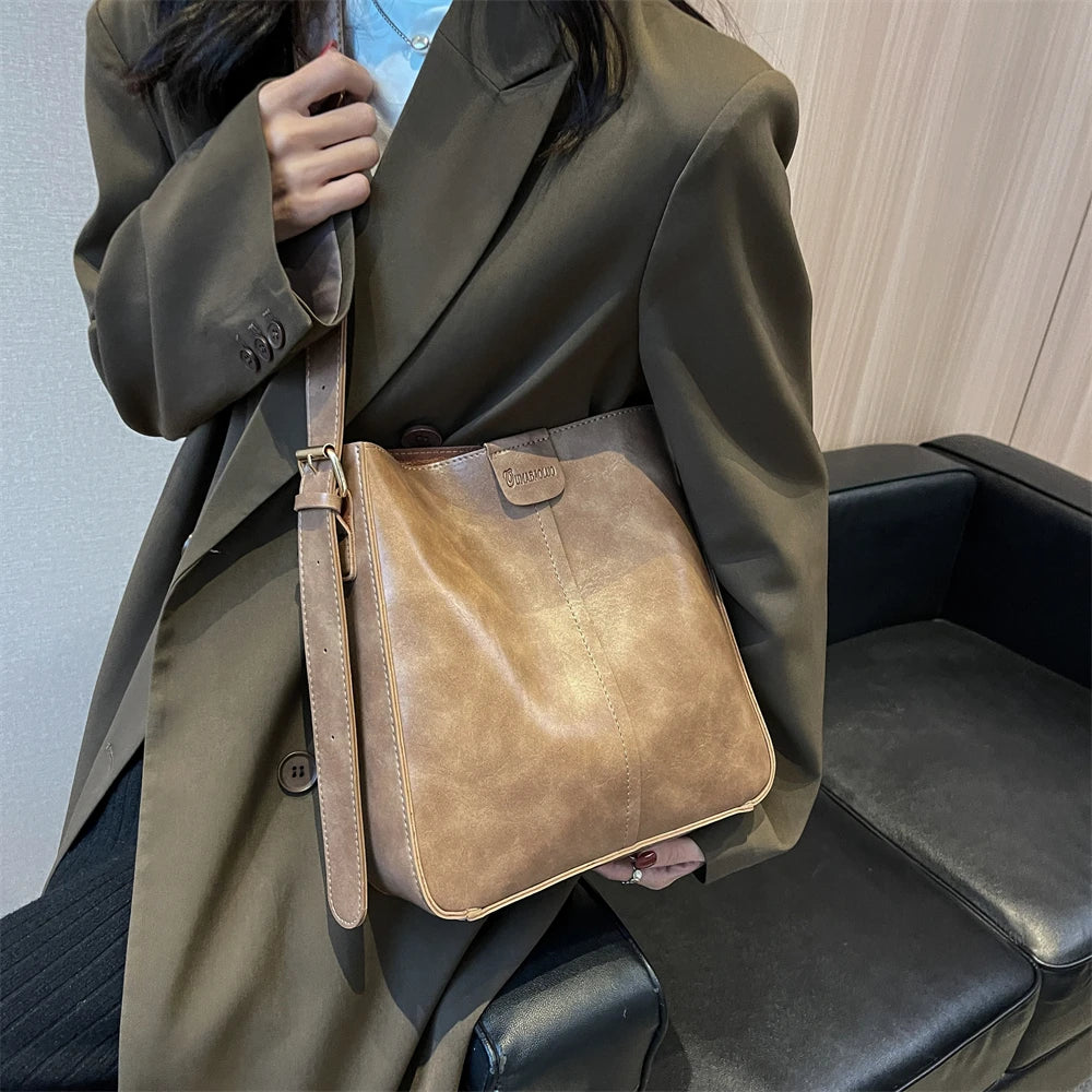 sac a mains femme sac luxe célèbre marque sac de cours MOODS-Ensemble de Sacs Fourre-Tout Rétro pour Femme, Large Sangle, Cuir PU Souple, Sacs à Bandoulière avec Petit Sac à Main, Shopping de Grande Capacité
