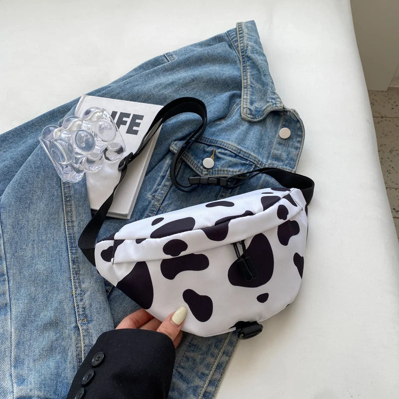 Sac banane imprimé vache