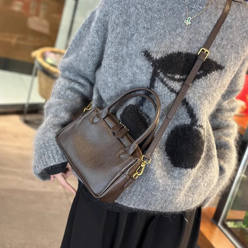 Sacs à main en cuir de vache naturel pour femmes, sac à bandoulière de bonne qualité, mode rétro de luxe de styliste en cuir de vache