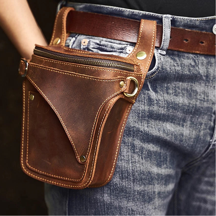 Pochette ceinture homme cuir