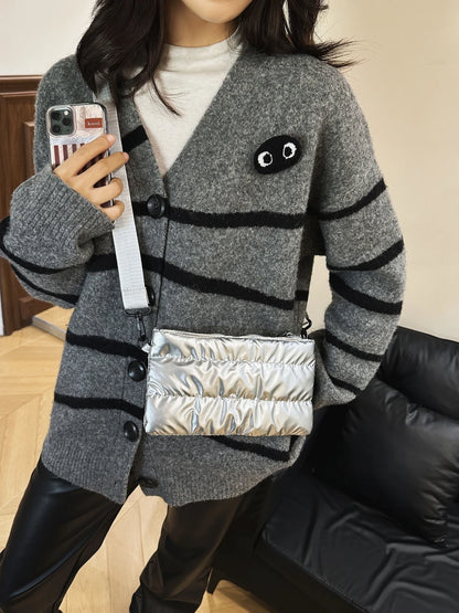 sac de luxe femme sac bandoulière femme sac de luxe femme marque célèbre MOODS-Ensemble de Sacs à Main en Tissu de Coton Matelassé pour Femme, 2 en 1, observateur, Grande Capacité, Cabas, Dernière Collection Hiver 2025