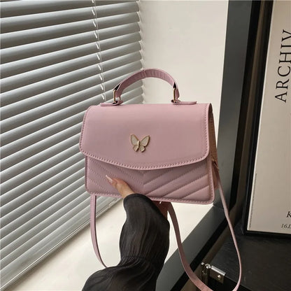 Sac papillon porte-bonheur pour femmes, nouvelle mode, couleur unie, texture simple, tendance, beau sac messager à bandoulière décontracté, portable, petit