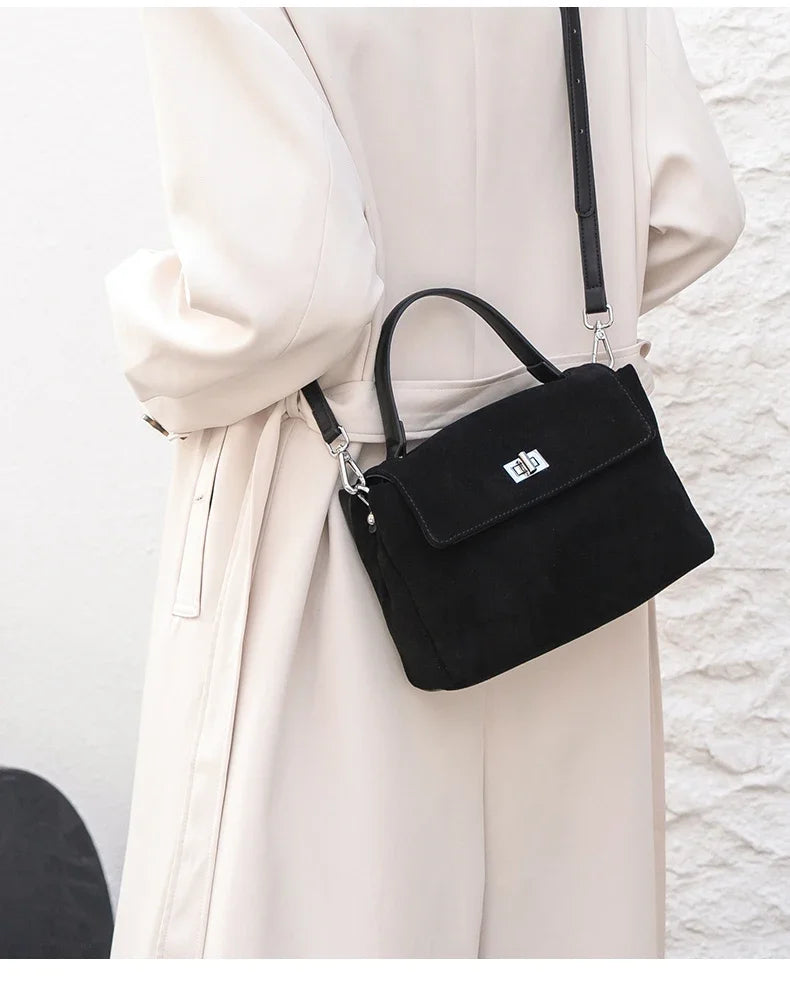 Nouveau sac bandoulière de luxe en cuir véritable et daim naturel pour femme, collection automne-hiver 2026 – Sac messager de créateur pour le quotidien