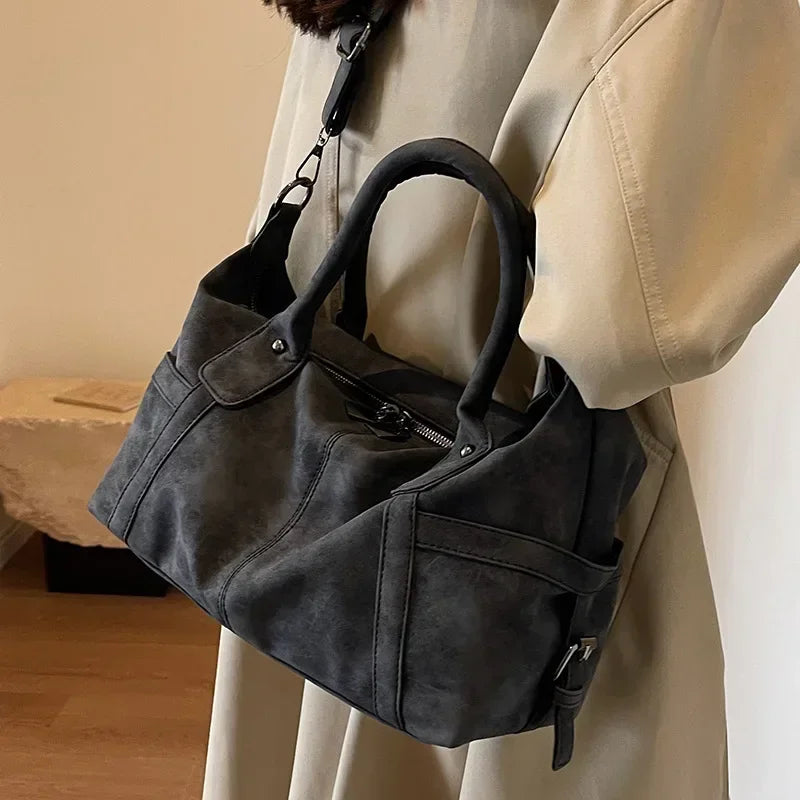 Sacs à bandoulière en cuir PU pour femmes, Design rétro, mode coréenne, sac à aisselles de grande capacité, fourre-tout, 2024