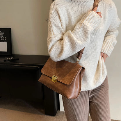 MOODS-Sacs à bandoulière rétro pour femmes, cuir PU souple, sac fourre-tout à rabat lancé, sacs de messager de luxe, dernier créateur de mode, 2024