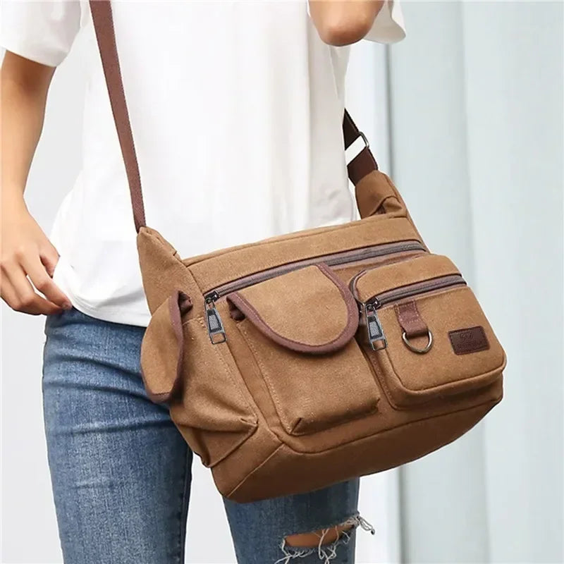 Sac à bandoulière décontracté pour homme, sac de voyage, sac à bandoulière en toile pour homme, sacs messagers de luxe, sac à main de haute qualité, sac de poitrine
