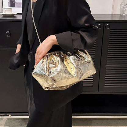 MOODS-Pochettes de soirée dorées pour femmes, sac à bandoulière, sac nuage, sacs à main de créateurs de luxe, fête de mariage, nouveau, 2024