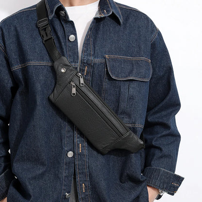 Sac banane cuir plat