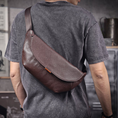 Sac banane cuir homme plat