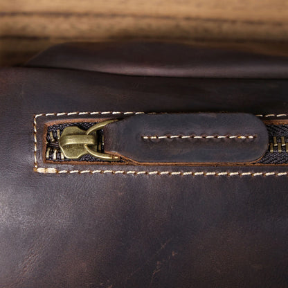 Sac banane homme cuir marron