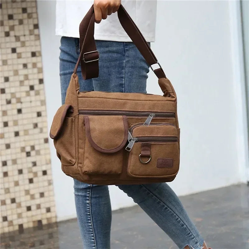 Sac à bandoulière décontracté pour homme, sac de voyage, sac à bandoulière en toile pour homme, sacs messagers de luxe, sac à main de haute qualité, sac de poitrine