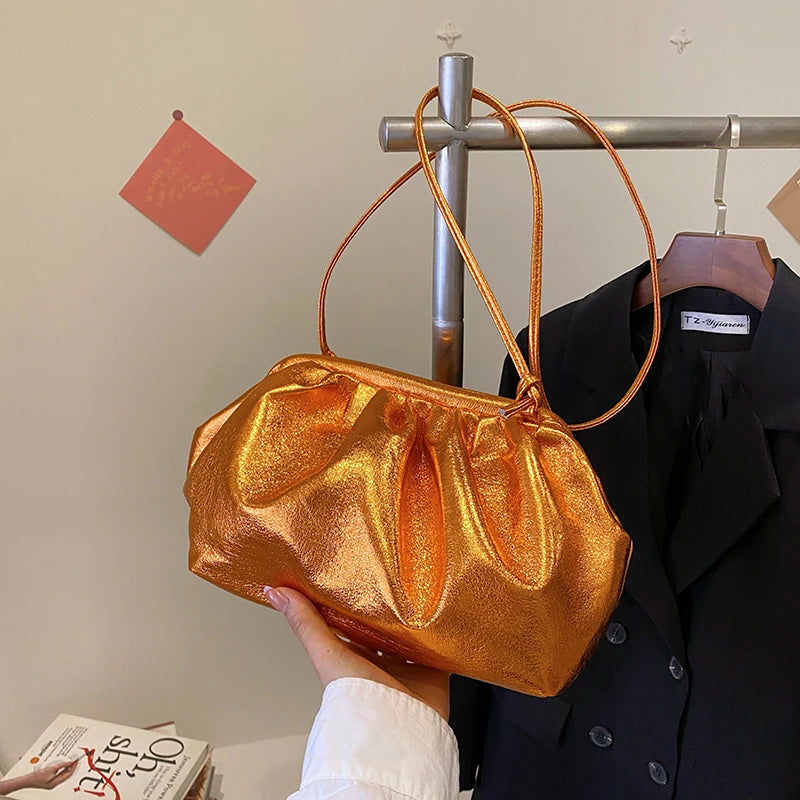 MOODS-Pochettes de soirée dorées pour femmes, sac à bandoulière, sac nuage, sacs à main de créateurs de luxe, fête de mariage, nouveau, 2024