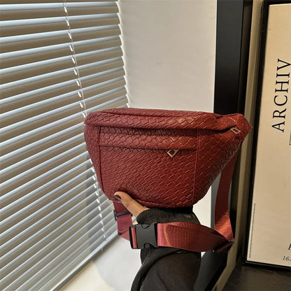 Sac banane cuir tressé