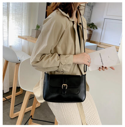 Sacs à bandoulière Vintage en cuir PU pour femmes, sacs à main tendance et bourse rétro, petit sac messager féminin