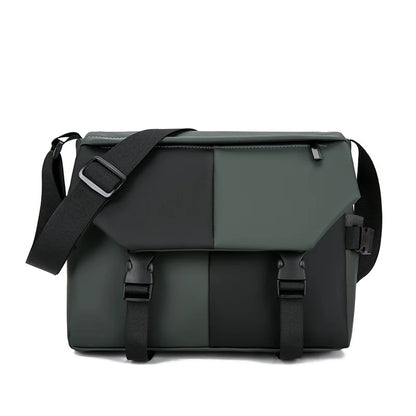 Nouveau sac à bandoulière pour hommes anti éclaboussures haut de gamme polyvalent sac à bandoulière grande capacité décontracté couleur bloquée PU sac pour hommes sacs