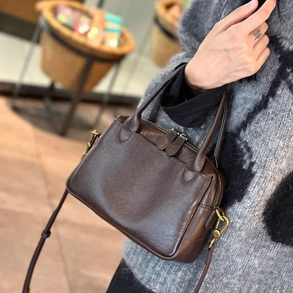 Sacs à main en cuir de vache naturel pour femmes, sac à bandoulière de bonne qualité, mode rétro de luxe de styliste en cuir de vache
