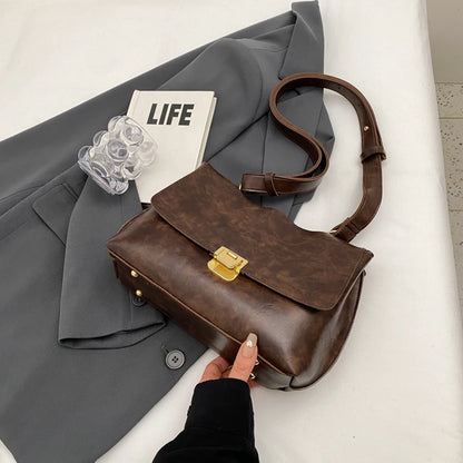 MOODS-Sacs à bandoulière rétro pour femmes, cuir PU souple, sac fourre-tout à rabat lancé, sacs de messager de luxe, dernier créateur de mode, 2024
