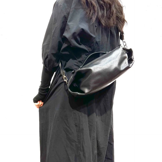 Sac banane cuir noir