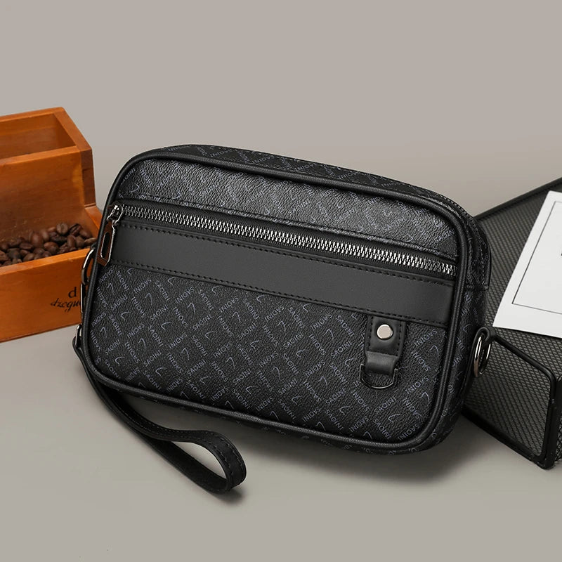 Sac pour hommes d'affaires de haute qualité en cuir PU souple Sac à main pour homme Sac à bandoulière multi-fonctionnel pochette pour hommes avec sangle de taille Sac