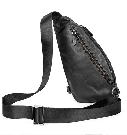 Sac banane cuir noir homme