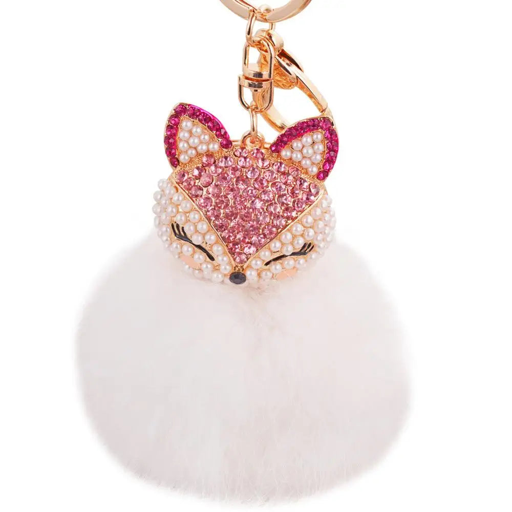 Porte clé fourrure renard