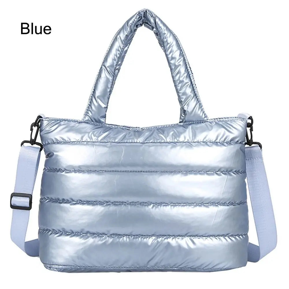 Sac fourre-tout bouffant pour femmes, sac à main bouffant matelassé léger en coton rembourré, sac à bandoulière rembourré en duv
