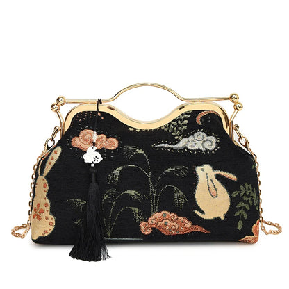JOinitied-Pochette à franges vintage pour femme, sac à main de luxe, sacs à bandoulière, sac à main de soirée, mariée, mariage, mode