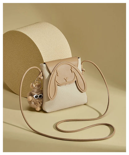 FOXER-Petit sac à bandoulière en cuir pour femme, sac pour téléphone portable, design lapin mignon, initié