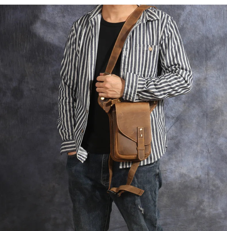 Pochette homme cuir marron