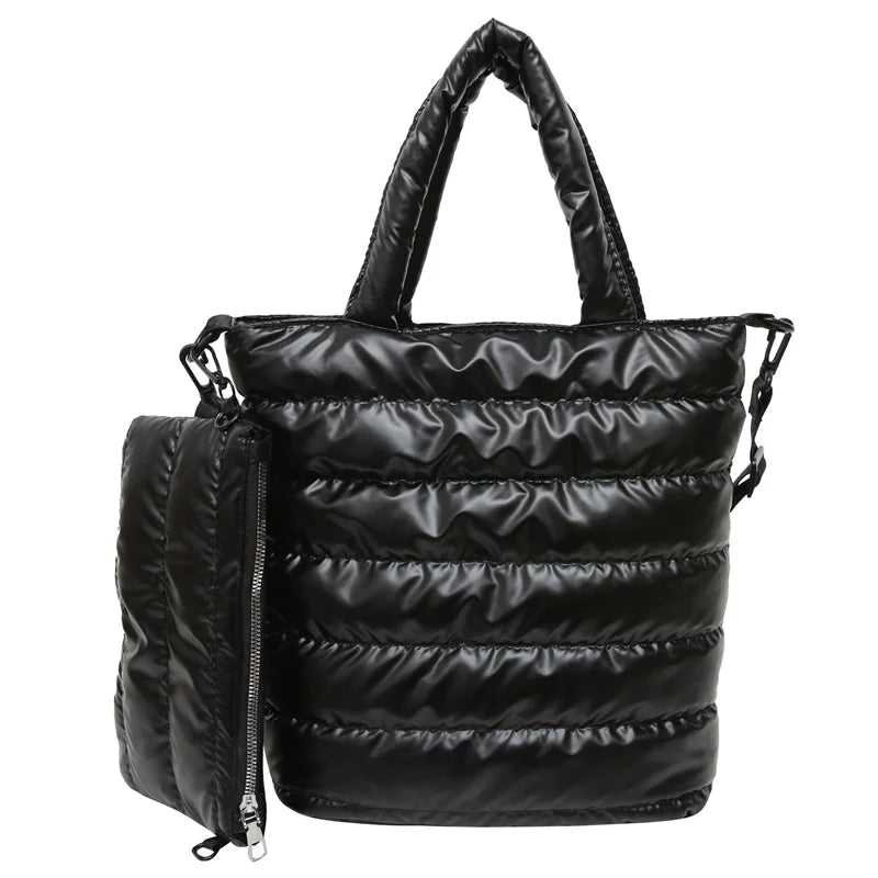 sac de luxe femme sac bandoulière femme sac de luxe femme marque célèbre MOODS-Ensemble de Sacs à Main en Tissu de Coton Matelassé pour Femme, 2 en 1, observateur, Grande Capacité, Cabas, Dernière Collection Hiver 2025