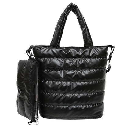 sac de luxe femme sac bandoulière femme sac de luxe femme marque célèbre MOODS-Ensemble de Sacs à Main en Tissu de Coton Matelassé pour Femme, 2 en 1, observateur, Grande Capacité, Cabas, Dernière Collection Hiver 2025