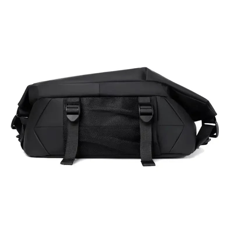 Sac bandoulière fonctionnel pour homme, sac messager imperméable avec boucle magnétique, grande capacité, sac de poitrine pour les trajets quotidiens et le cyclisme