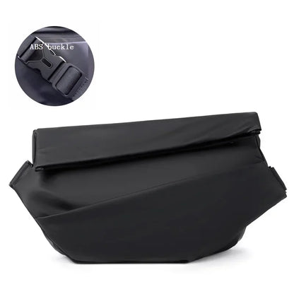 Sac bandoulière fonctionnel pour homme, sac messager imperméable avec boucle magnétique, grande capacité, sac de poitrine pour les trajets quotidiens et le cyclisme