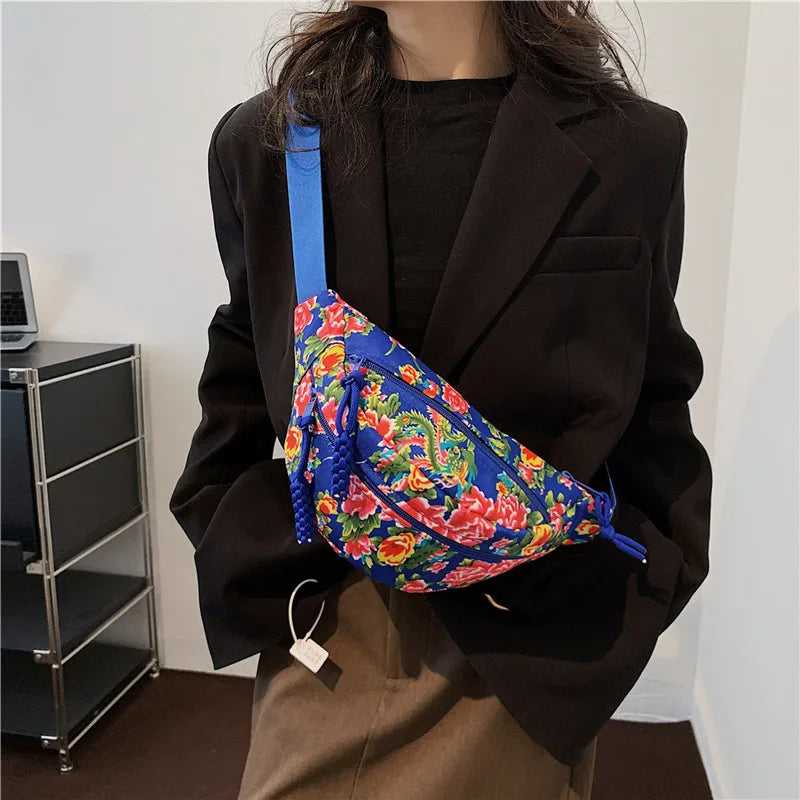 Sac banane à fleurs