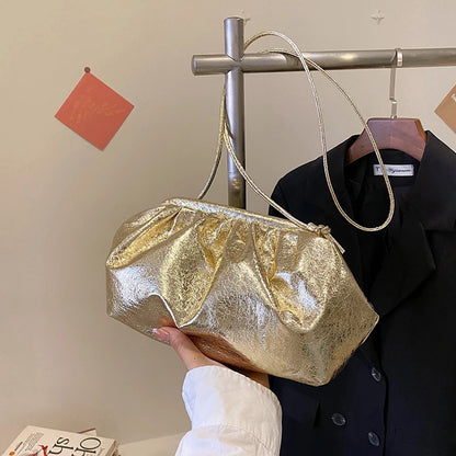 MOODS-Pochettes de soirée dorées pour femmes, sac à bandoulière, sac nuage, sacs à main de créateurs de luxe, fête de mariage, nouveau, 2024
