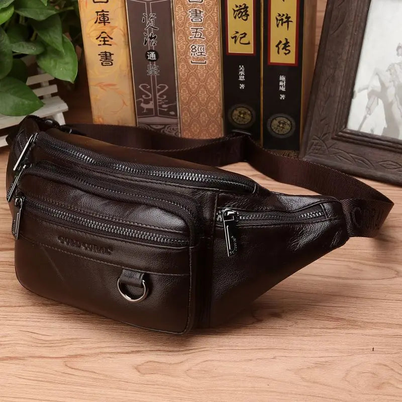 Sac banane en cuir homme