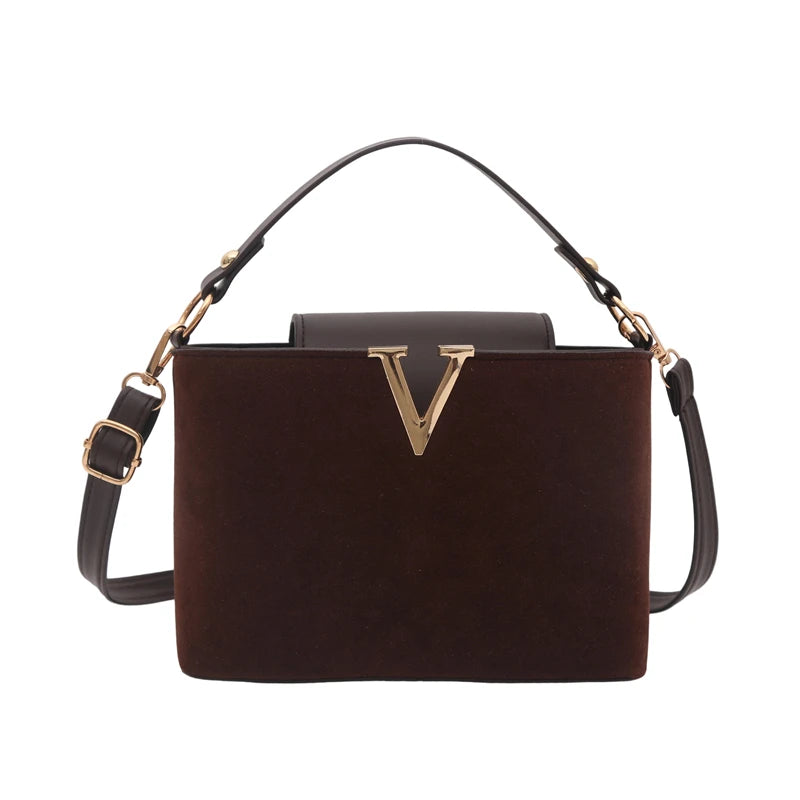 Mini sac en daim à la mode pour femmes, sac fourre-tout en fausse daim, sac à main décoratif avec boucle de verrouillage, sacs à bandoulière