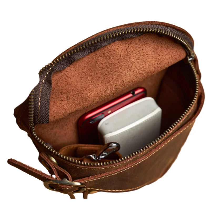 Pochette ceinture homme cuir