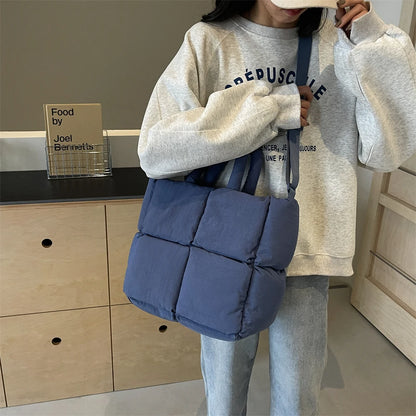 sac de luxe femme sac bandouillère femme MOODS-Sacs à bandoulière carrés pour femmes, sacs à main rembourrés en coton carillon, sac fourre-tout matelassé de grande capacité Lux, printemps, nouveau, 2024