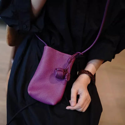 Sac à bandoulière en cuir pour femmes, 1 pièce, Design boule tissée minimaliste, cuir souple, sangle amovible, sac à main à fermeture magnétique